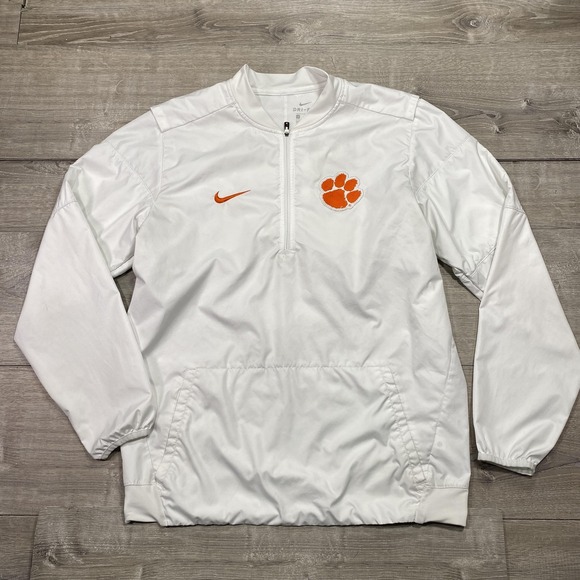 Nike Other - Clemson Tigers Jacket Mens Medium White NCAA Football Nike Dri Fit 1/4 Zip